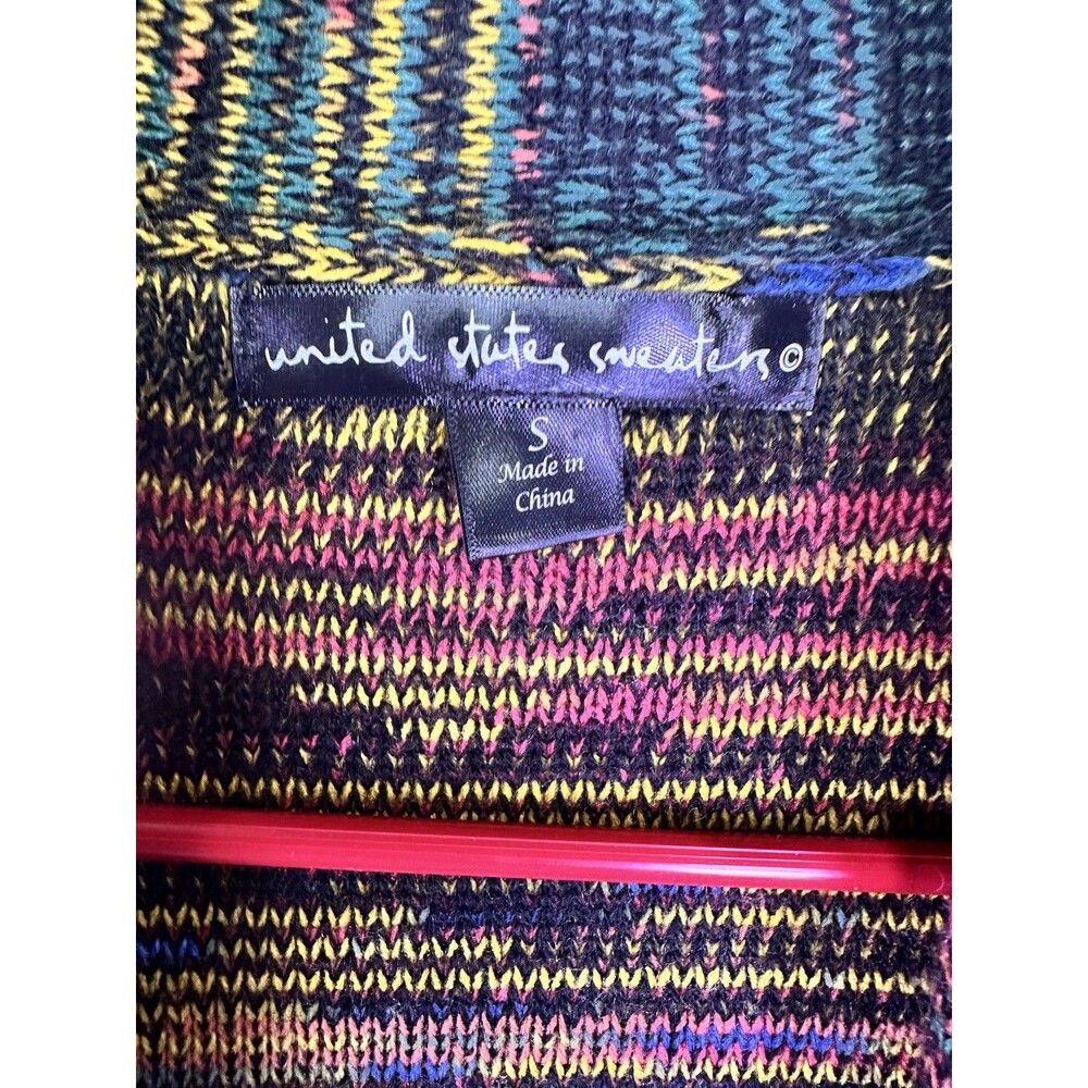 NWT United States Sweater Sz S Women 3/4 Sleeve Open Cardigan Multicolor Long - Picture 2 of 8